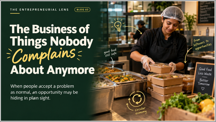 A food entrepreneur reducing waste by packing unsold food for reuse